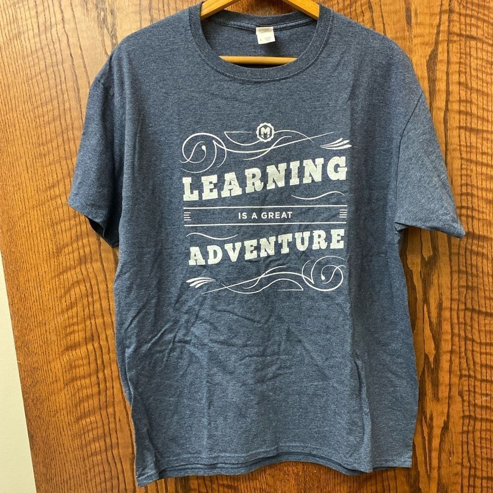 Fruit of the loom “learning is a great adventure” teacher short sleeve tee